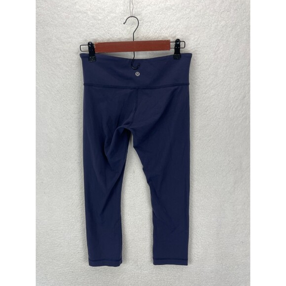 Lululemon Free Runner Cropped Leggings Women’s Size 6 Navy Running Athletic - Picture 5 of 7